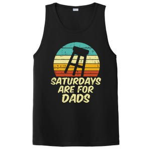 Barstool Saturdays Are For Dads Retro Fathers Day Daddy Papa PosiCharge Competitor Tank