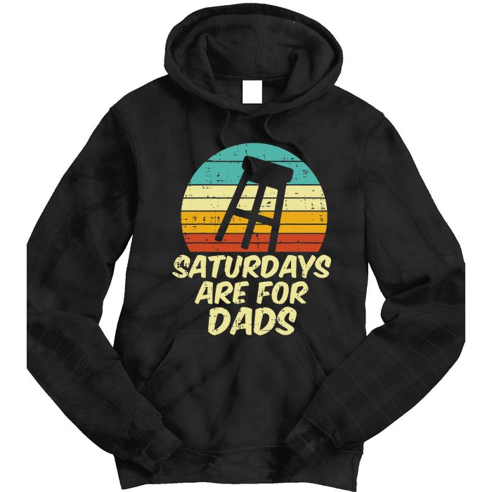 Barstool Saturdays Are For Dads Retro Fathers Day Daddy Papa Tie Dye Hoodie