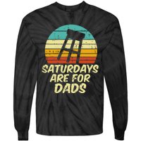 Barstool Saturdays Are For Dads Retro Fathers Day Daddy Papa Tie-Dye Long Sleeve Shirt