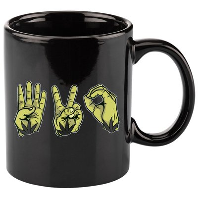Best Stoner Artwork 420 Marijuana Gift Weed Lover Reefer 11oz C Handle Ceramic Mug