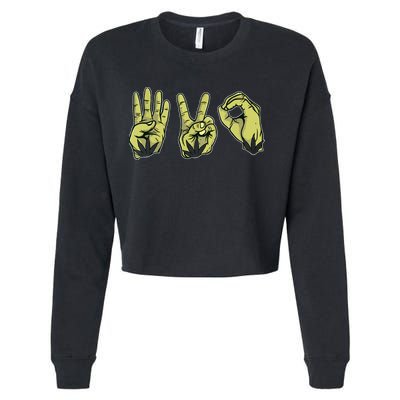 Best Stoner Artwork 420 Marijuana Gift Weed Lover Reefer Cropped Pullover Crew