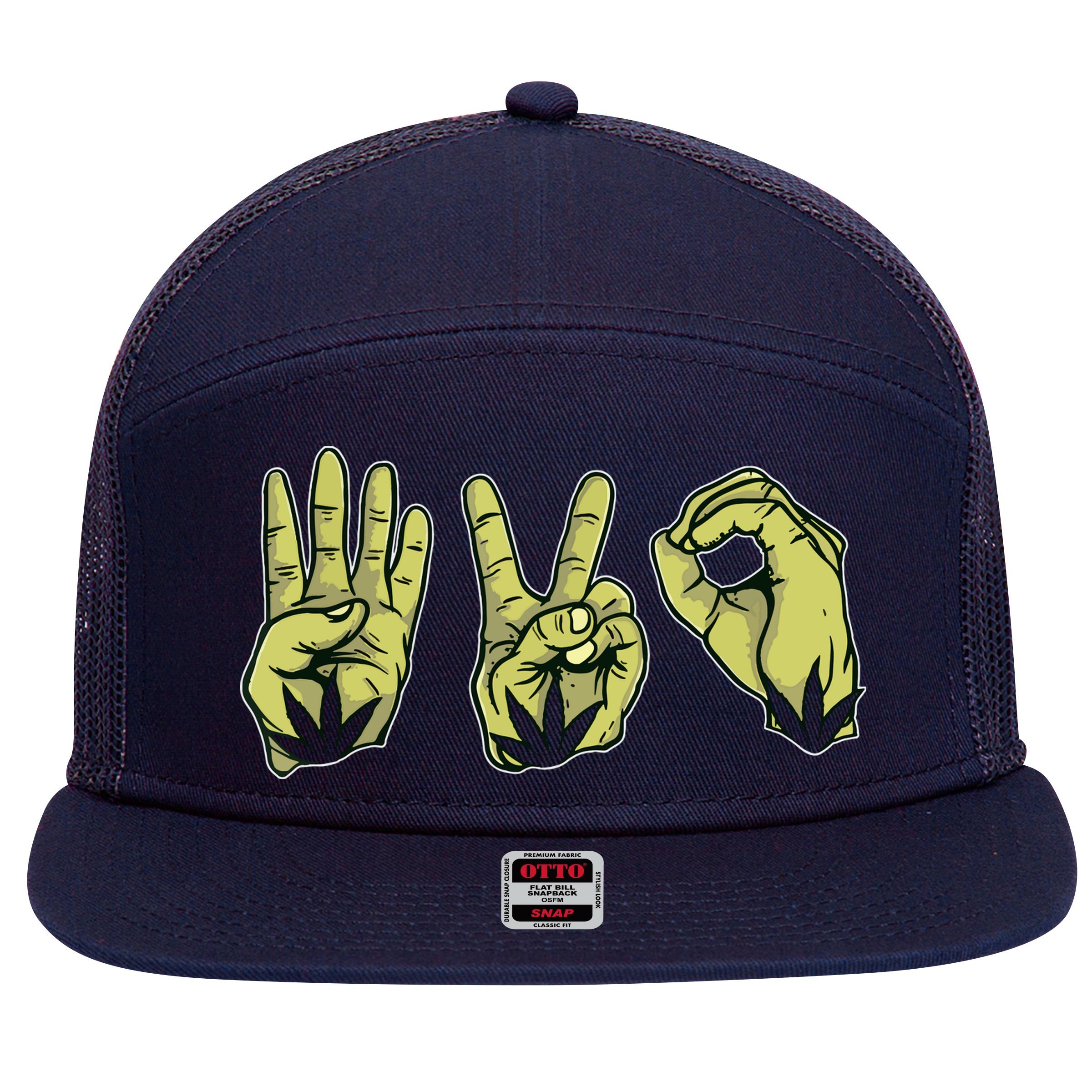 Best Stoner Artwork 420 Marijuana Gift Weed Lover Reefer 7 Panel Mesh Trucker Snapback Hat