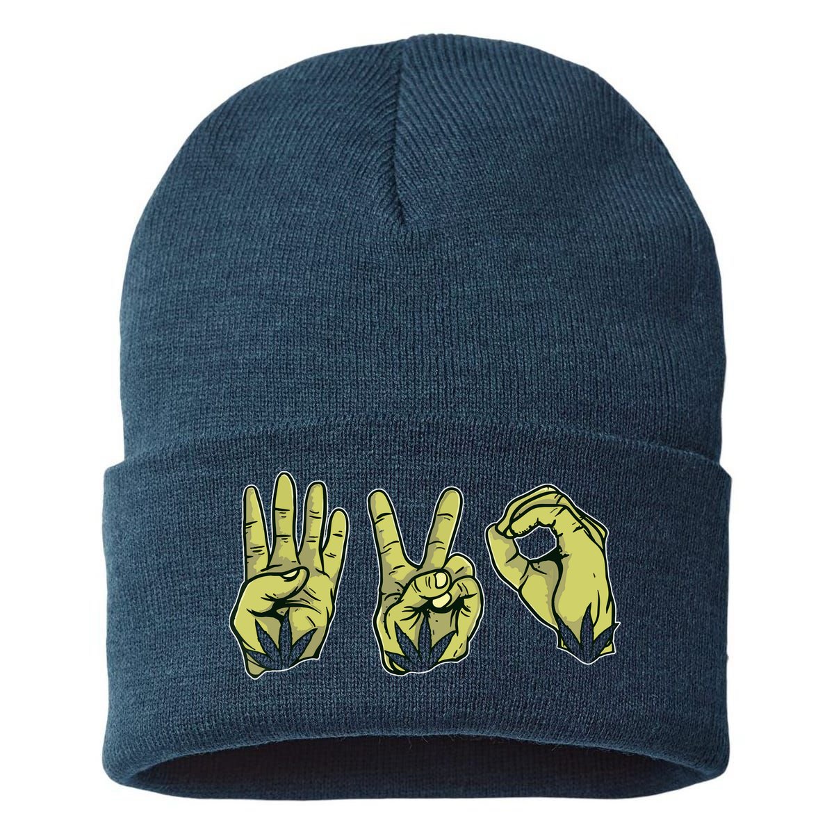 Best Stoner Artwork 420 Marijuana Gift Weed Lover Reefer Sustainable Knit Beanie
