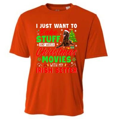 Bake Stuff And Watch Christmas Movies With My Irish Setter Gift Cooling Performance Crew T-Shirt