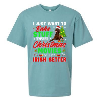 Bake Stuff And Watch Christmas Movies With My Irish Setter Gift Sueded Cloud Jersey T-Shirt