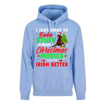 Bake Stuff And Watch Christmas Movies With My Irish Setter Gift Unisex Surf Hoodie