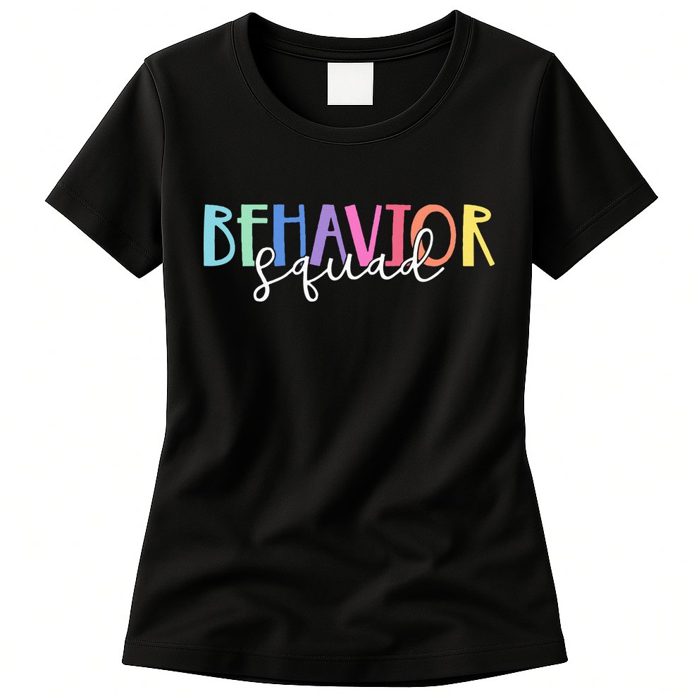 BEHAVIOR SQUAD ABA Therapist RBT Therapy Behaviour Team Womens T-Shirt