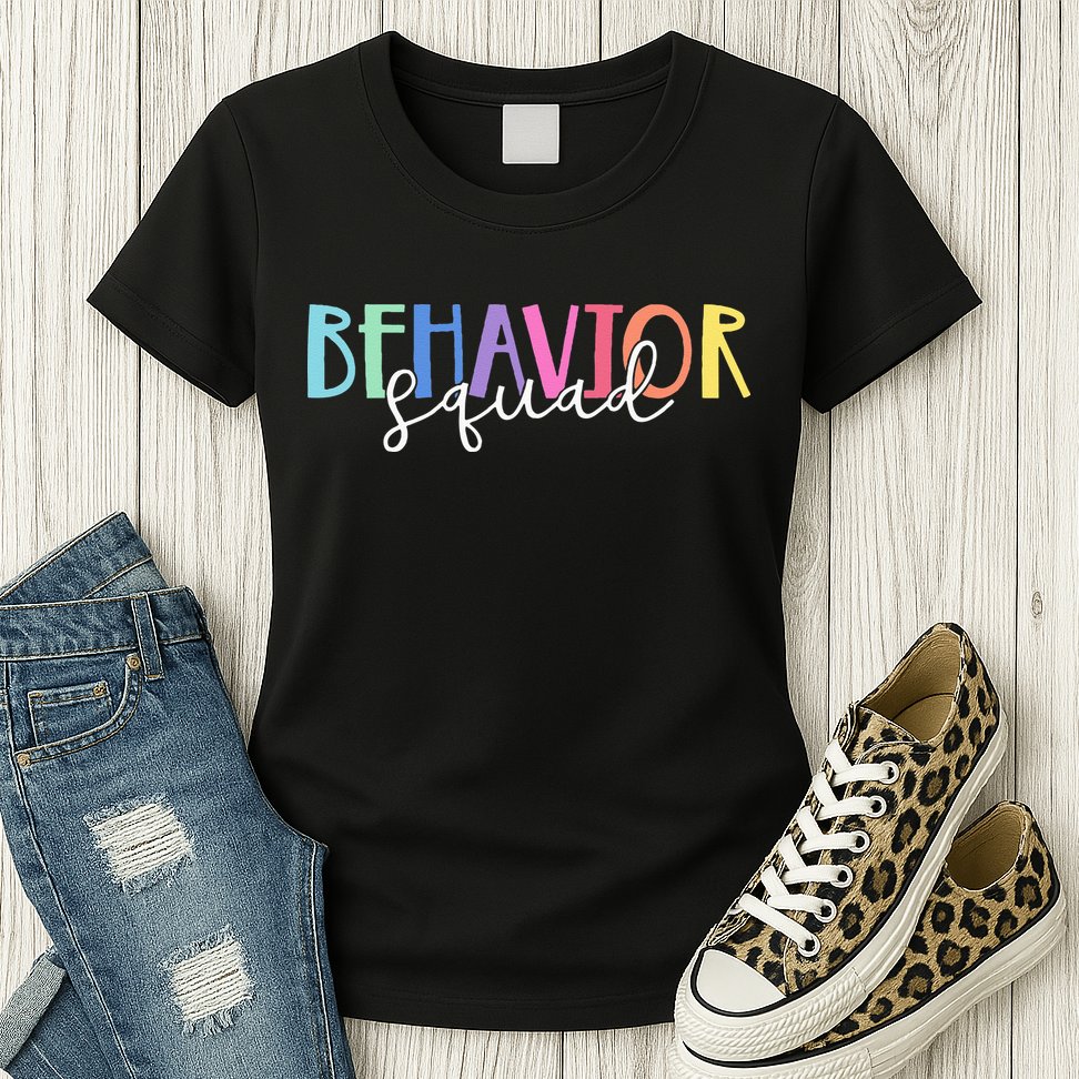BEHAVIOR SQUAD ABA Therapist RBT Therapy Behaviour Team Womens T-Shirt