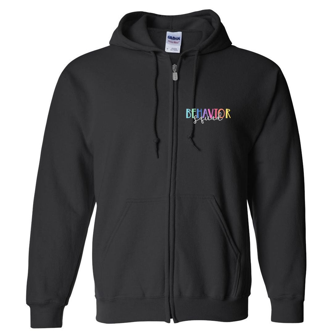 BEHAVIOR SQUAD ABA Therapist RBT Therapy Behaviour Team Full Zip Hoodie