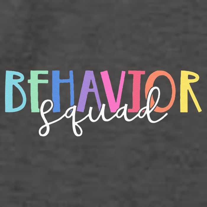BEHAVIOR SQUAD ABA Therapist RBT Therapy Behaviour Team Vector Backpack