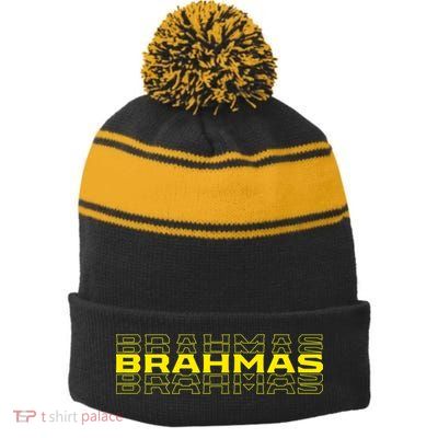 Brahmas San Antonio Football Tailgate Stripe Pom Pom Beanie