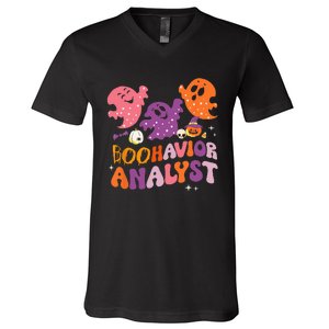 Boohavior Squad Analyst Squad ABA Therapist Halloween V-Neck T-Shirt