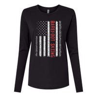 Barefoot Skiing American Flag 4th Of July Womens Cotton Relaxed Long Sleeve T-Shirt