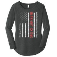 Barefoot Skiing American Flag 4th Of July Women's Perfect Tri Tunic Long Sleeve Shirt