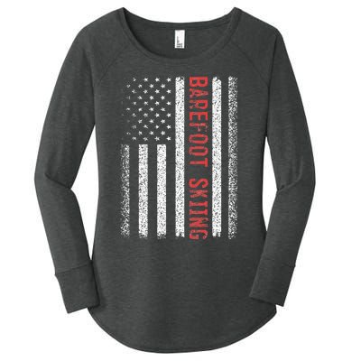 Barefoot Skiing American Flag 4th Of July Women's Perfect Tri Tunic Long Sleeve Shirt