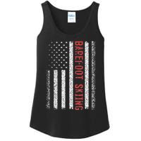 Barefoot Skiing American Flag 4th Of July Ladies Essential Tank