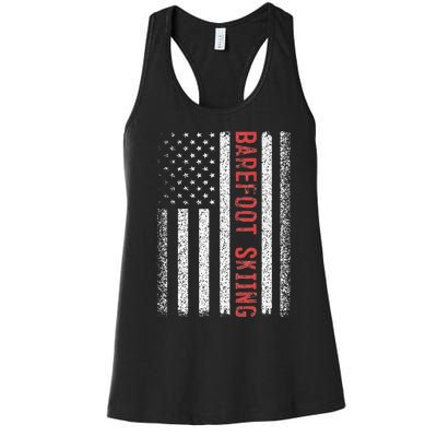 Barefoot Skiing American Flag 4th Of July Women's Racerback Tank