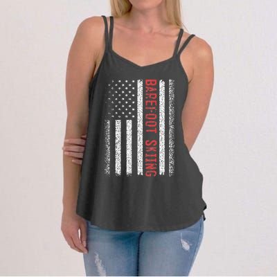 Barefoot Skiing American Flag 4th Of July Women's Strappy Tank