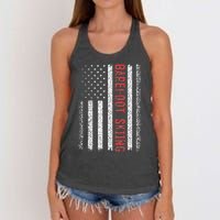 Barefoot Skiing American Flag 4th Of July Women's Knotted Racerback Tank