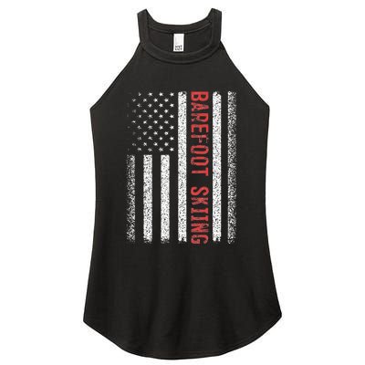 Barefoot Skiing American Flag 4th Of July Women's Perfect Tri Rocker Tank