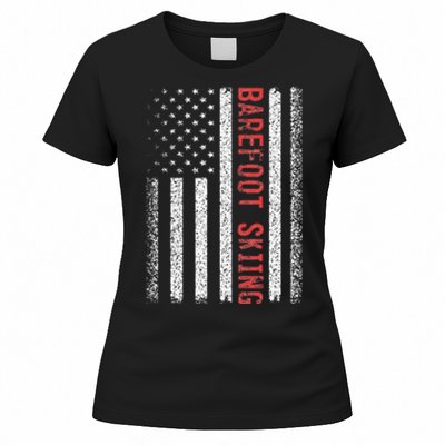 Barefoot Skiing American Flag 4th Of July Women's T-Shirt