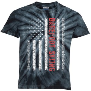 Barefoot Skiing American Flag 4th Of July Kids Tie-Dye T-Shirt