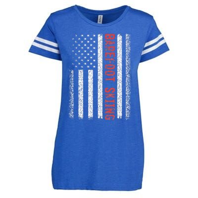 Barefoot Skiing American Flag 4th Of July Enza Ladies Jersey Football T-Shirt