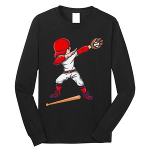 Baseballer Sports Athlete Dabbing Baseball Player Long Sleeve Shirt