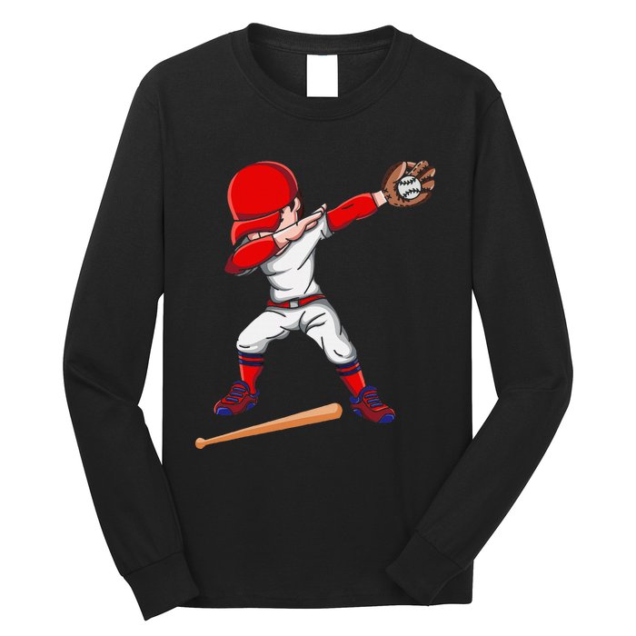 Baseballer Sports Athlete Dabbing Baseball Player Long Sleeve Shirt