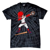 Baseballer Sports Athlete Dabbing Baseball Player Tie-Dye T-Shirt