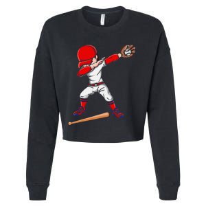 Baseballer Sports Athlete Dabbing Baseball Player Cropped Pullover Crew