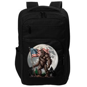 Bigfoot Sasquatch American Flag Full Moon Patriotic Impact Tech Backpack