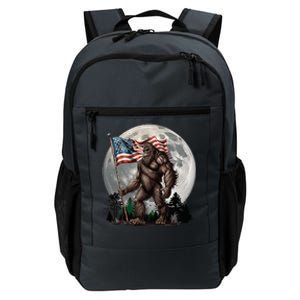 Bigfoot Sasquatch American Flag Full Moon Patriotic Daily Commute Backpack