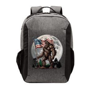 Bigfoot Sasquatch American Flag Full Moon Patriotic Vector Backpack