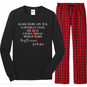 Blood Stains Are Red Ultraviolet Lights Long Sleeve Pajama Set