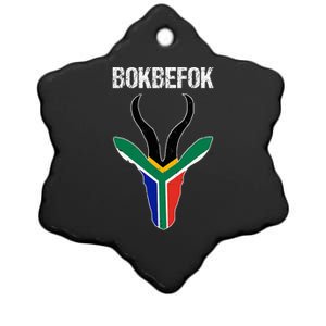 Bokbefok South African Rugby Bokke South Africa Flag Colours Ceramic Star Ornament