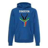 Bokbefok South African Rugby Bokke South Africa Flag Colours Premium Hoodie