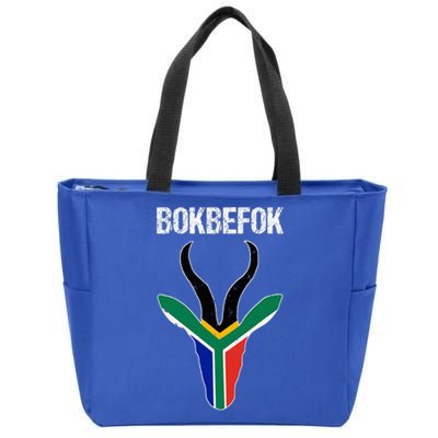 Bokbefok South African Rugby Bokke South Africa Flag Colours Zip Tote Bag