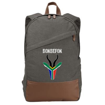 Bokbefok South African Rugby Bokke South Africa Flag Colours Cotton Canvas Backpack