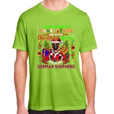 Bake Stuff And Watch Xmas Movies With Ger Shepherd Santa Great Gift Adult ChromaSoft Performance T-Shirt