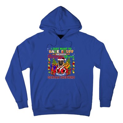 Bake Stuff And Watch Xmas Movies With Ger Shepherd Santa Great Gift Hoodie