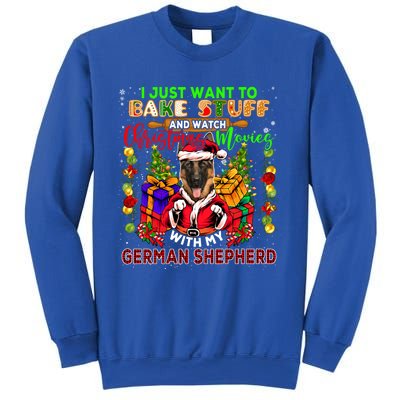 Bake Stuff And Watch Xmas Movies With Ger Shepherd Santa Great Gift Sweatshirt