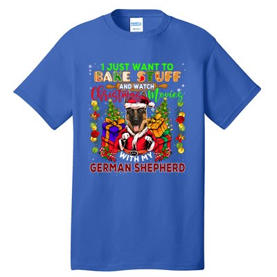 Bake Stuff And Watch Xmas Movies With Ger Shepherd Santa Great Gift Tall T-Shirt