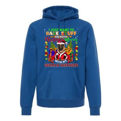 Bake Stuff And Watch Xmas Movies With Ger Shepherd Santa Great Gift Premium Hoodie