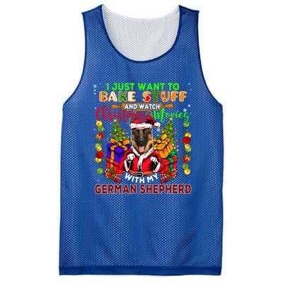 Bake Stuff And Watch Xmas Movies With Ger Shepherd Santa Great Gift Mesh Reversible Basketball Jersey Tank