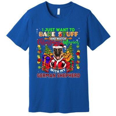 Bake Stuff And Watch Xmas Movies With Ger Shepherd Santa Great Gift Premium T-Shirt