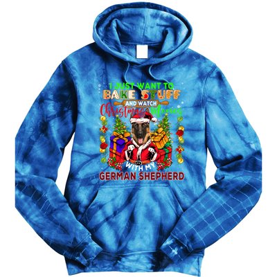 Bake Stuff And Watch Xmas Movies With Ger Shepherd Santa Great Gift Tie Dye Hoodie