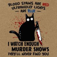 Blood Stains Are Red Ultraviolet Lights Are Blue Cat Funny Cotton Canvas Backpack