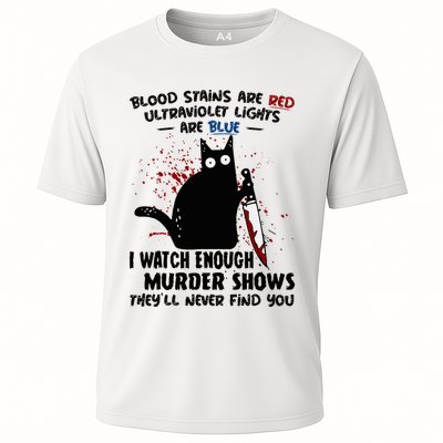 Blood Stains Are Red Ultraviolet Lights Are Blue Cat Funny Performance Shirt