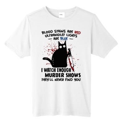 Blood Stains Are Red Ultraviolet Lights Are Blue Cat Funny Tall Fusion ChromaSoft Performance T-Shirt